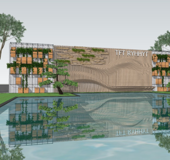 现代景墙围墙 景墙