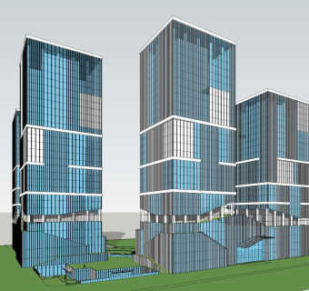 现代高层办公楼细模1