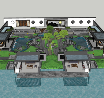 中式庭院景观庭院花园