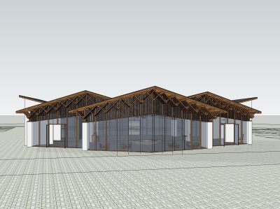 新中式展览馆建筑