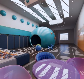 现代文教空间幼儿园内部娱乐区