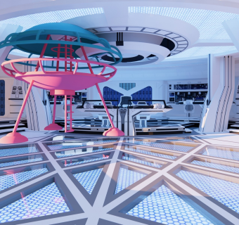 现代休闲娱乐空间太空仓体验展馆