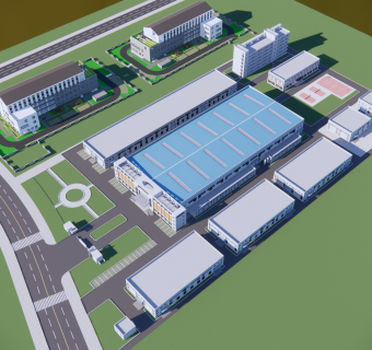 现代办公建筑产业园+厂房