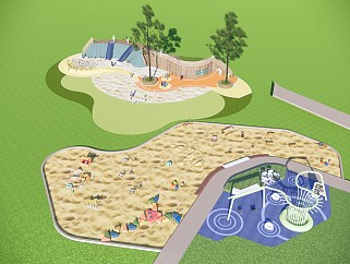 现代 儿童运动娱乐场地 沙池
