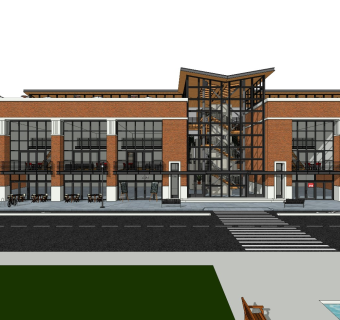 图书馆大楼办公楼SU模型