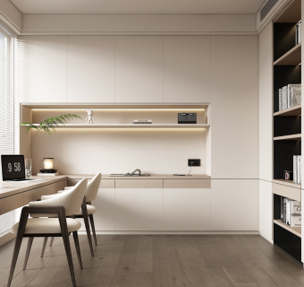 现代书房 书柜 书桌 书椅 摆件