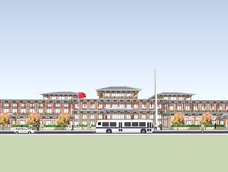中式特色酒店SU模型