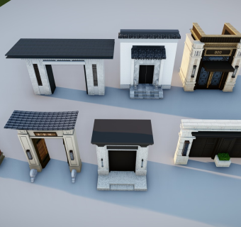 新中式 古典 庭院大门 入院大门 豪宅门 门头