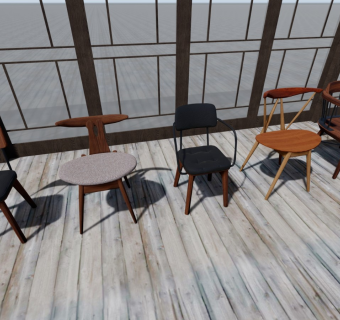 现代室内沙发木式休闲座椅