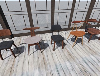 现代室内沙发<em>木式</em>休闲座椅