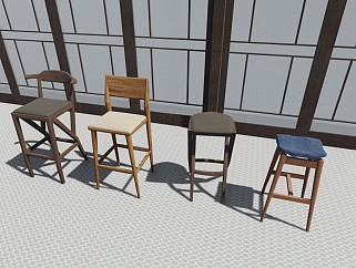现代室内<em>沙发</em>踩脚木式座椅 高凳咖啡休闲座椅