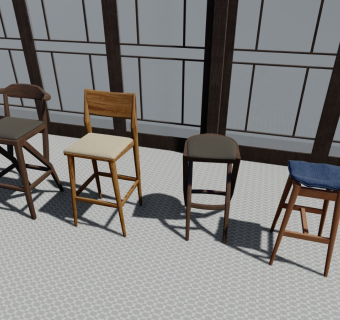 现代室内沙发踩脚木式座椅 高凳咖啡休闲座椅