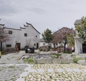 美丽乡村 乡村振兴 特色乡村街头广场  南方乡村 农村文化景观小品