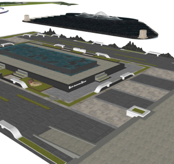 喷泉水池集合 折线水池景墙集合 新中式广场水池喷泉集合 创意水池喷泉景观