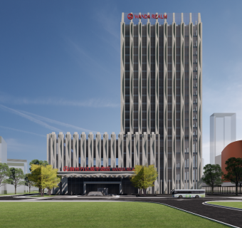 城市酒店 现代快捷商务酒店 竖向线条酒店