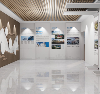 现代展厅文化企业模型下载