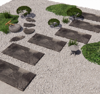 日式庭院汀步