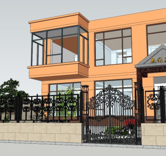 中式古建庭院建筑景观小品