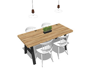 北欧现代桌椅组合餐桌长桌椅子