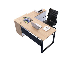 现代办公桌椅组合电脑打印机