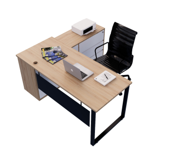 现代办公桌椅组合电脑打印机