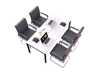 现代会议桌椅组合电脑