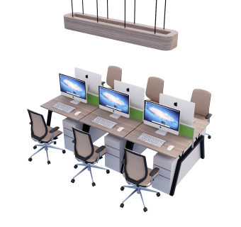 现代办公桌组合电脑吊灯