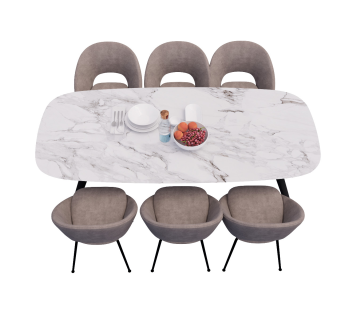 现代餐桌椅组合餐具