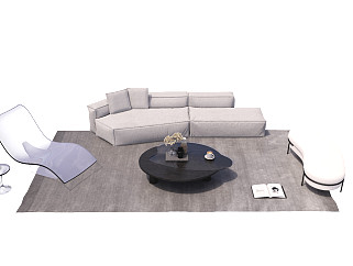 现代沙发茶几组合<em>地毯</em>单人沙发休闲沙发沙发凳
