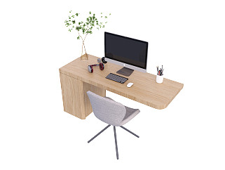 现代办公桌椅组合电脑