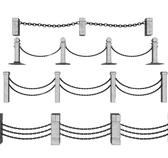 现代铁链护栏_围栏