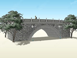 中式风格小桥 石桥 拱桥