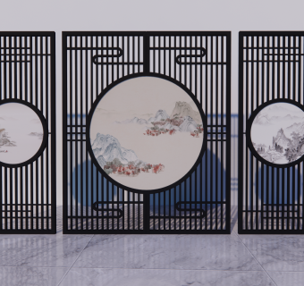 新中式屏风 隔断