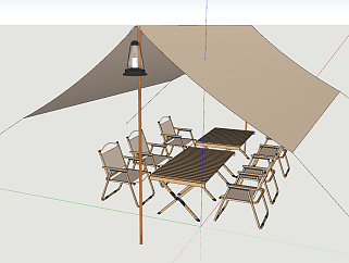 <em>户外露营</em>桌椅蛋卷桌折叠椅椅模型