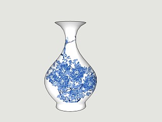 青花瓷瓶细颈长瓷瓶花瓶