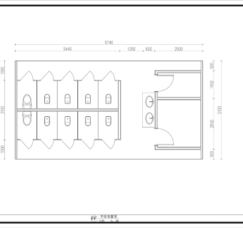 现代风格公共卫生间CAD施工图