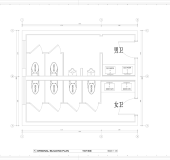 现代风格会所办公售楼部公共卫生间CAD施工图CAD