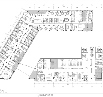 3500㎡现代风格办公空间CAD施工图