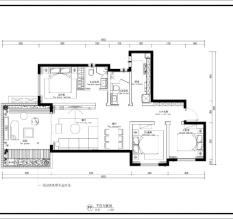 110㎡现代风格样板间CAD施工图