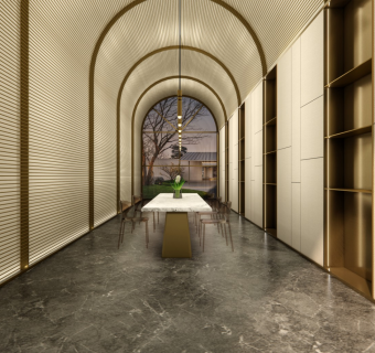 现代新中式风格书房茶室su模型