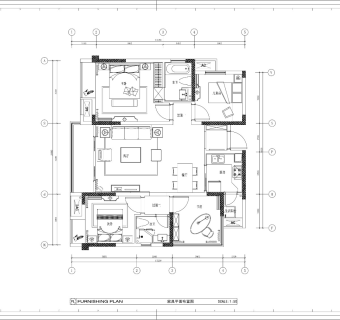 100㎡现代风格样板间CAD施工图