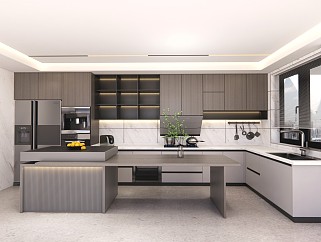 现代风格<em>厨房</em>空间su模型
