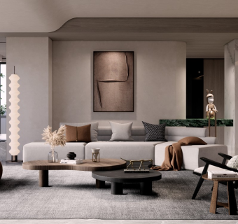 现代家居客厅su模型