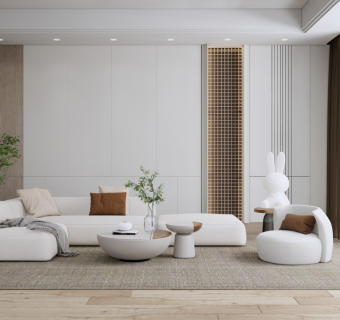 现代客厅多人沙发组合SU模型下载