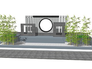 新中式庭院景墙