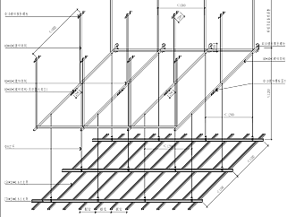 吊顶转换层及反支撑节点大样图|CAD施工图