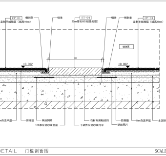 地毯与石材收口节点