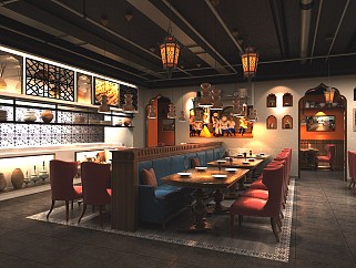 新疆餐厅|CAD施工图+效果图