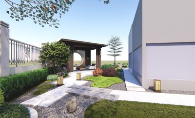 新中式别墅 花园