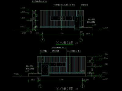 现代防腐木幕墙公共卫生间建筑详图